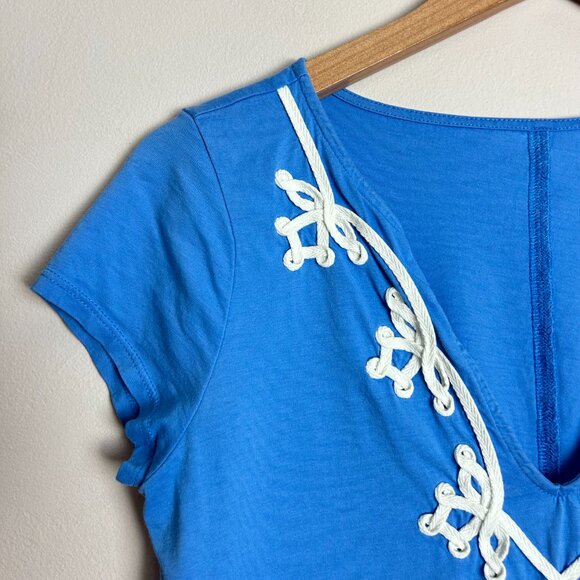 Lilly Pulitzer Dress Womens S Brewster Bay Blue Pima Cotton Jersey Preppy Small - Picture 4 of 6